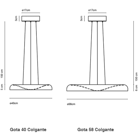Colgante Gota 58cm Oliva