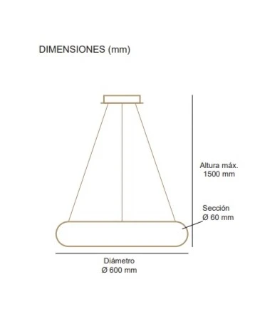 Colgante Orbita 60cm Alabastro - Imagen 3